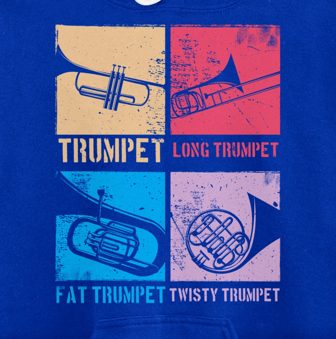 Funny Trumpet Player Marching Band Jazz Hoodie, Fat Trumpet Pullover Hoodie