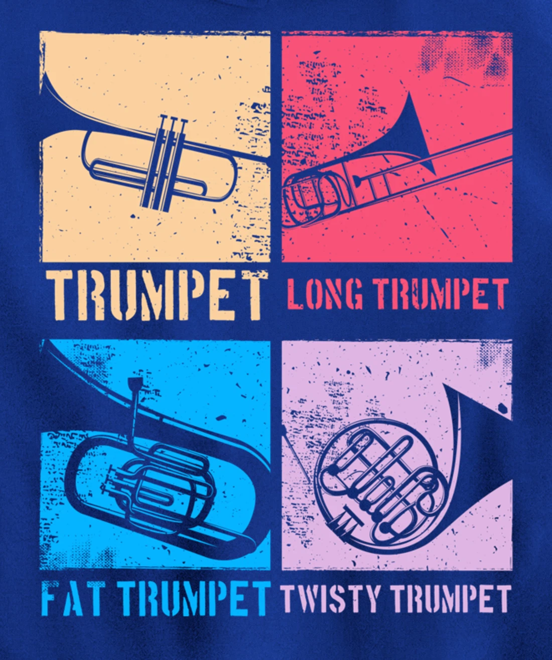 Funny Trumpet Player Marching Band Jazz Hoodie, Fat Trumpet Pullover Hoodie