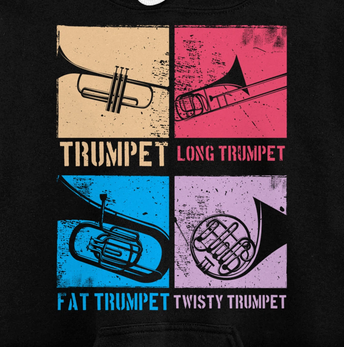 Funny Trumpet Player Marching Band Jazz Hoodie, Fat Trumpet Pullover Hoodie
