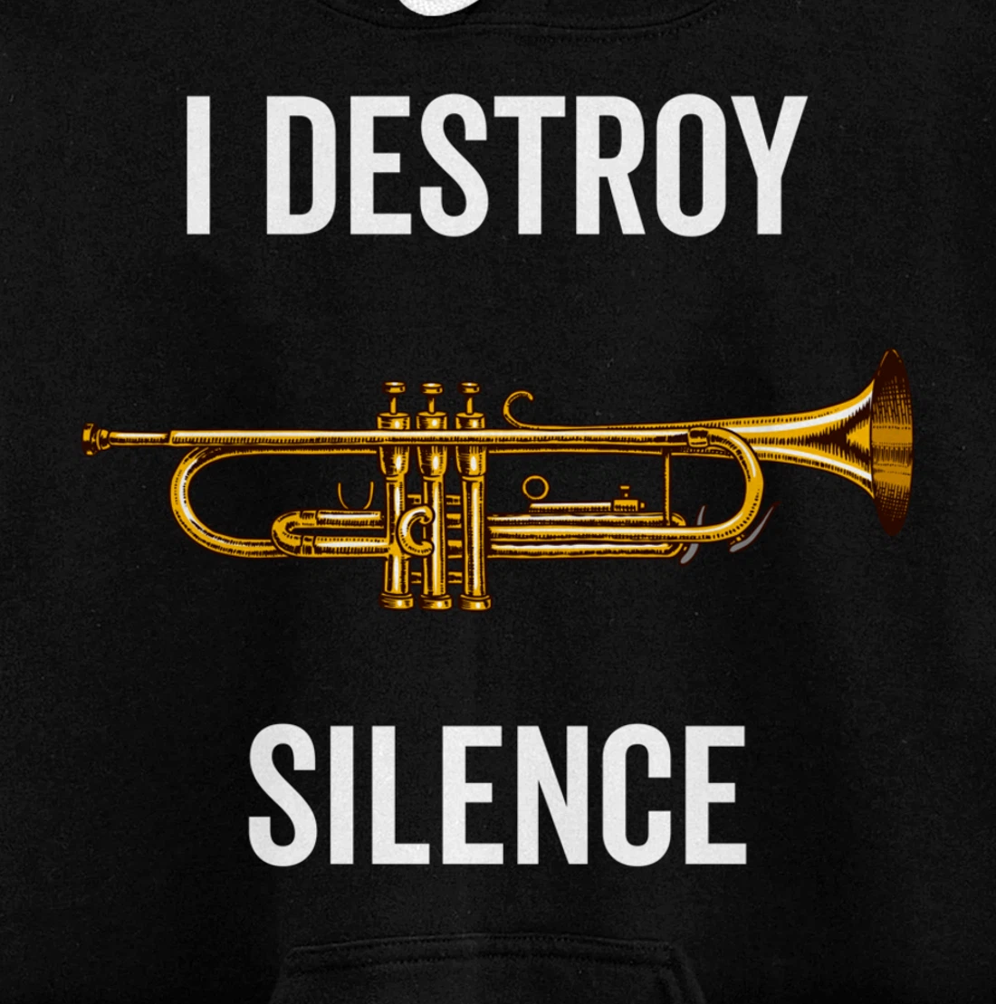 I Destroy Silence Trumpet Musician Music Teacher Funny Gift Pullover Hoodie