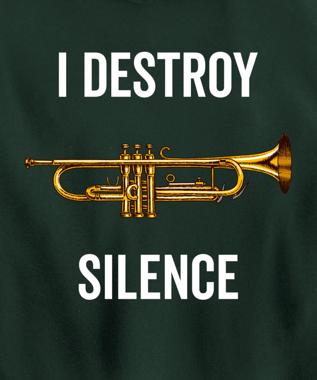 I Destroy Silence Trumpet Musician Music Teacher Funny Gift Pullover Hoodie