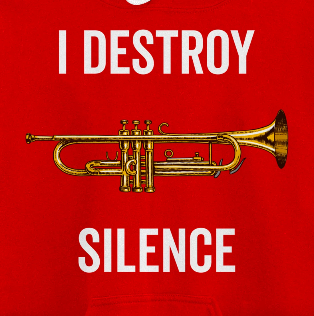 I Destroy Silence Trumpet Musician Music Teacher Funny Gift Pullover Hoodie