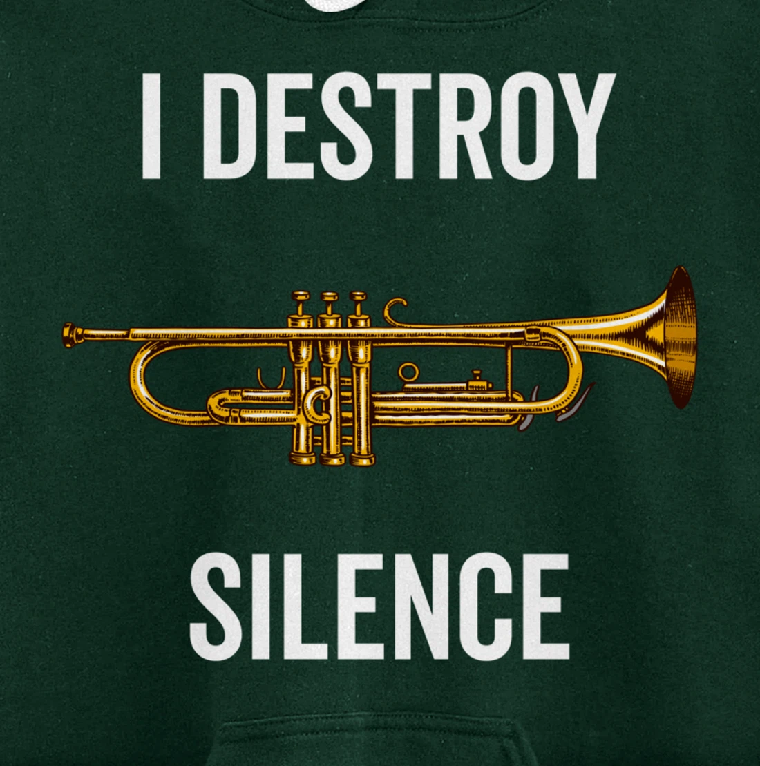 I Destroy Silence Trumpet Musician Music Teacher Funny Gift Pullover Hoodie