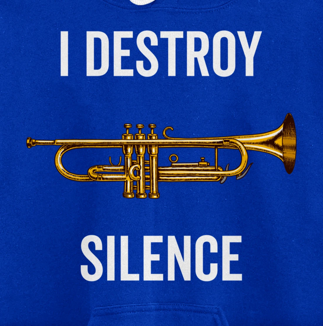 I Destroy Silence Trumpet Musician Music Teacher Funny Gift Pullover Hoodie