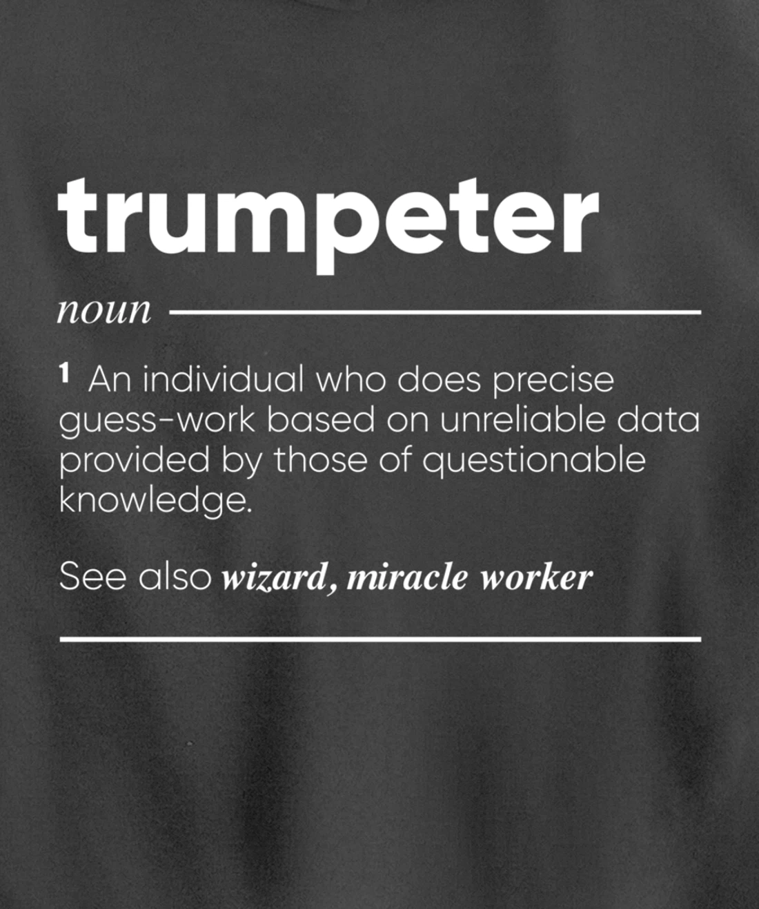 Trumpeter Definition Funny Noun Pullover Hoodie
