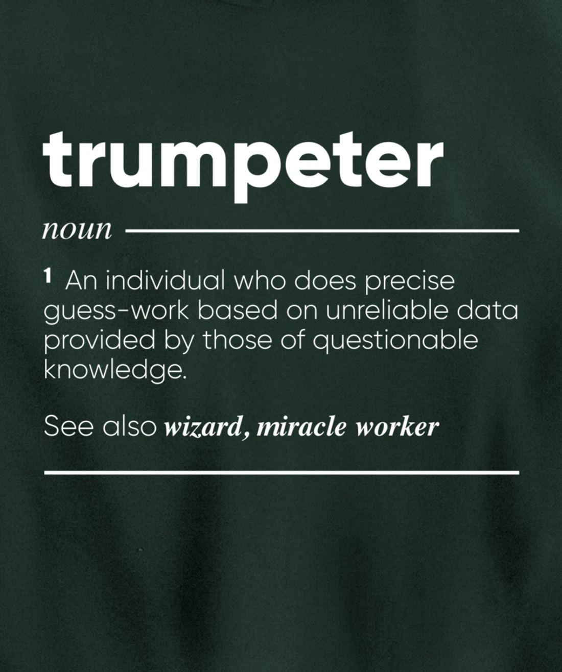 Trumpeter Definition Funny Noun Pullover Hoodie