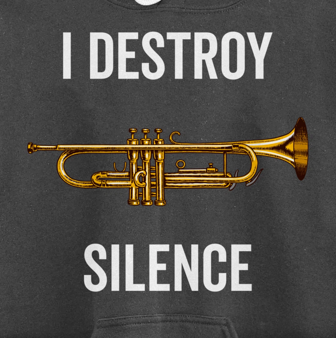 I Destroy Silence Trumpet Musician Music Teacher Funny Gift Pullover Hoodie
