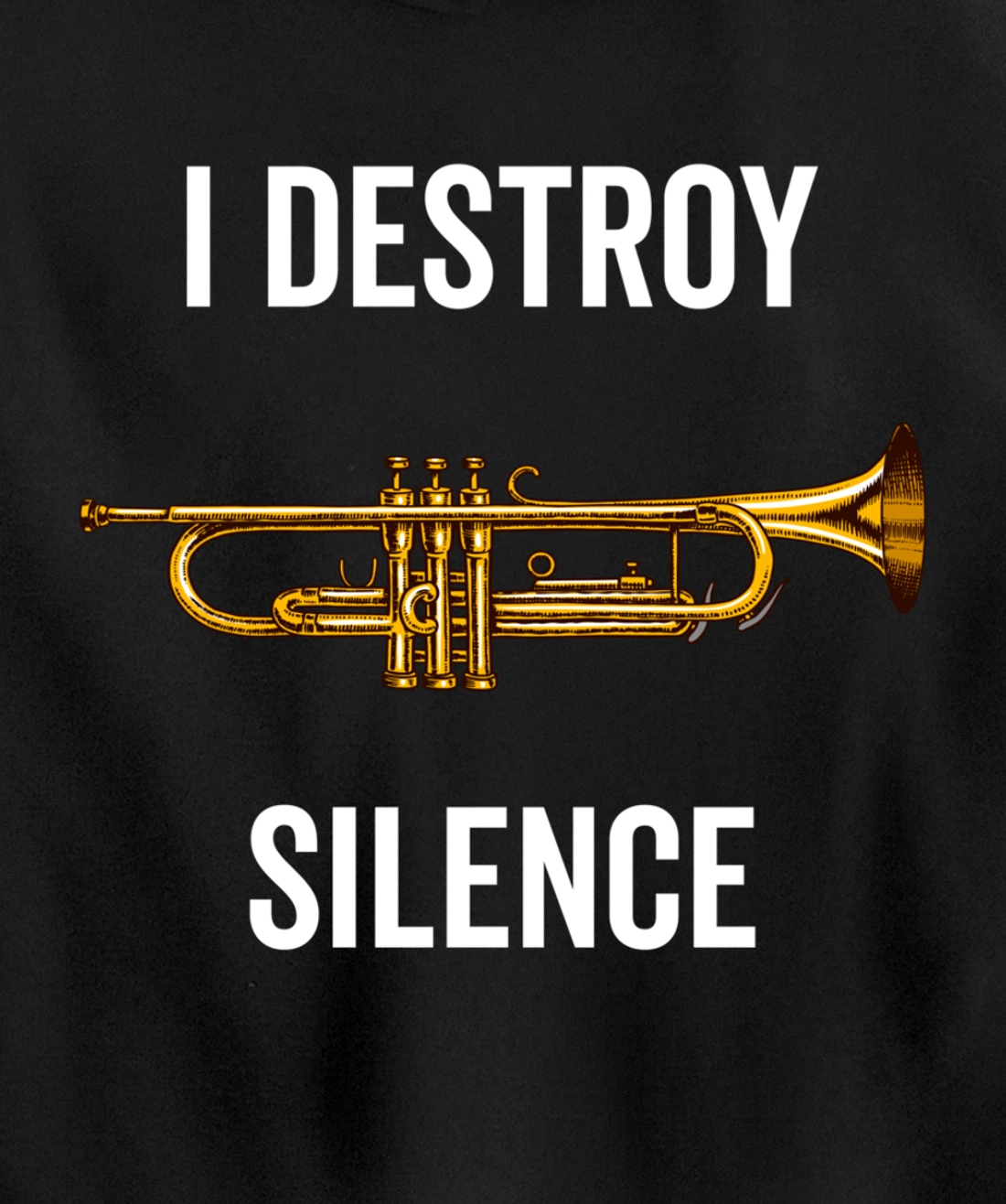 I Destroy Silence Trumpet Musician Music Teacher Funny Gift Pullover Hoodie