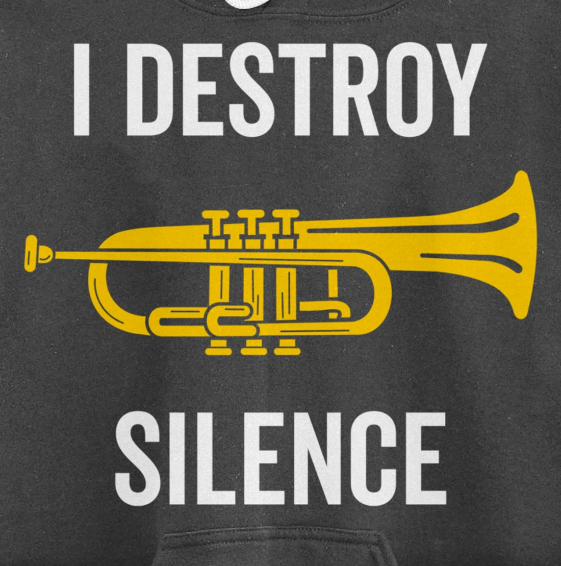 I Destroy Silence Trumpet Musician Music Teacher Funny Gift Pullover Hoodie