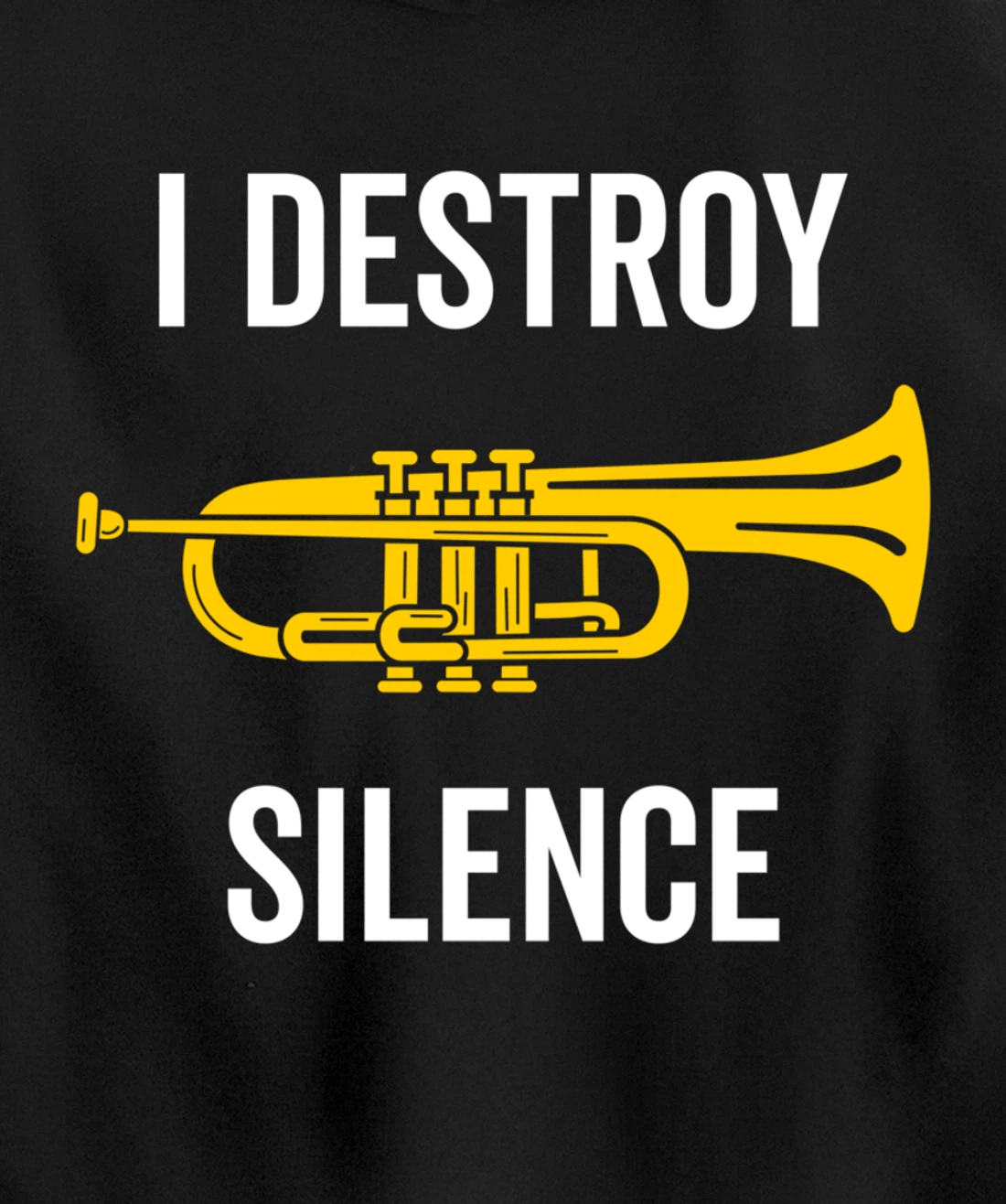 I Destroy Silence Trumpet Musician Music Teacher Funny Gift Pullover Hoodie