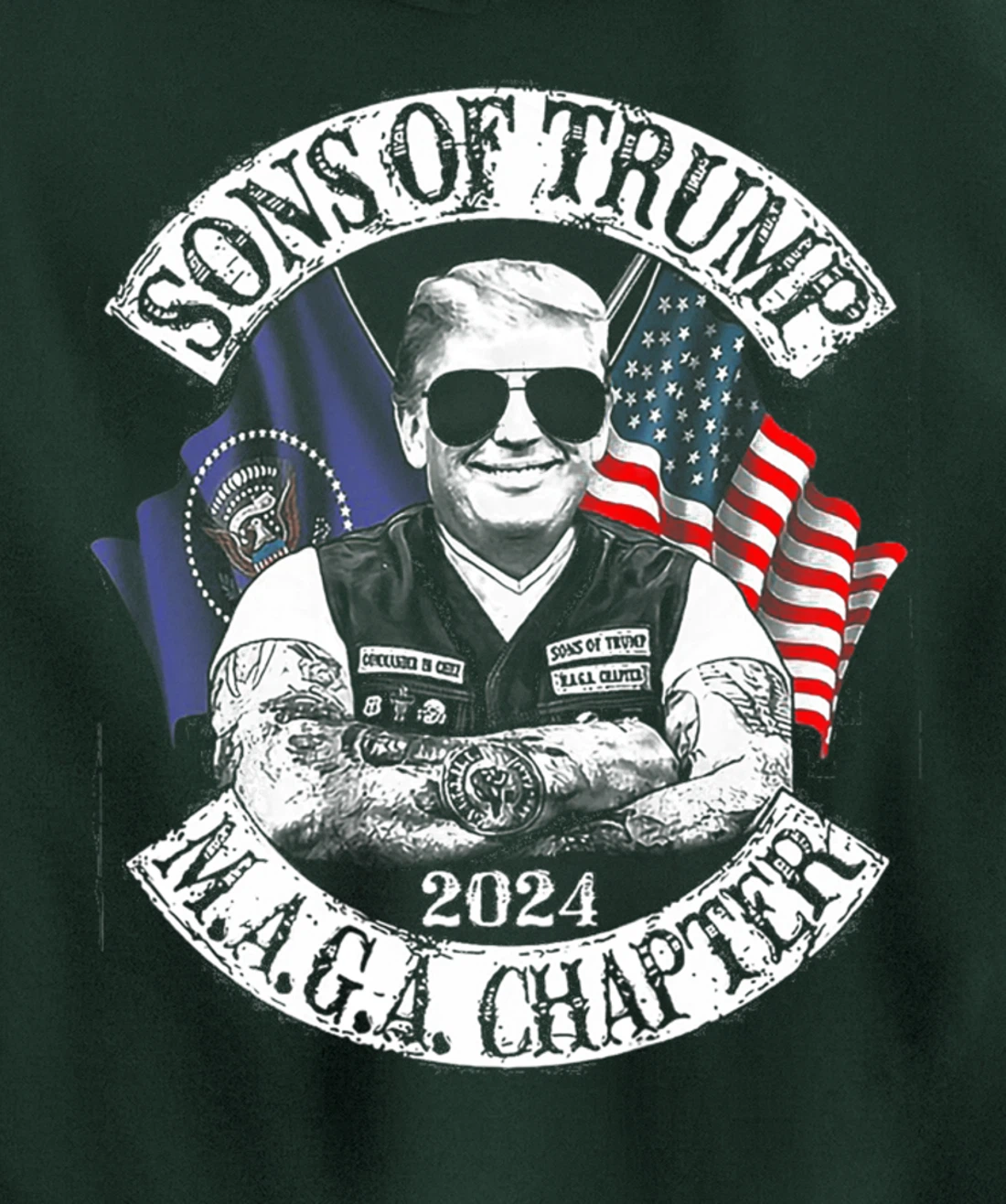 Sons of Trump Maga Chapter 2024 Pullover Hoodie