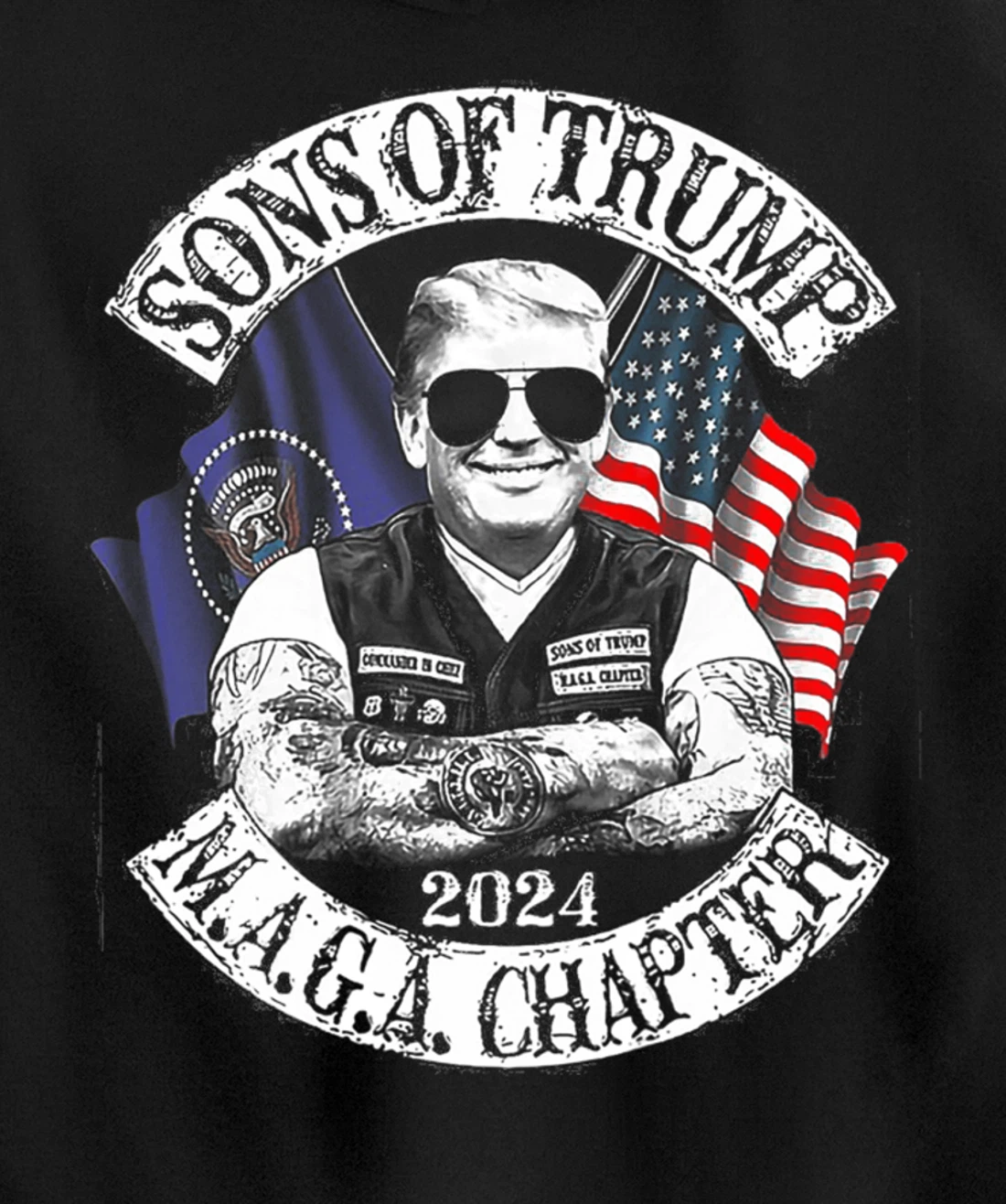Sons of Trump Maga Chapter 2024 Pullover Hoodie