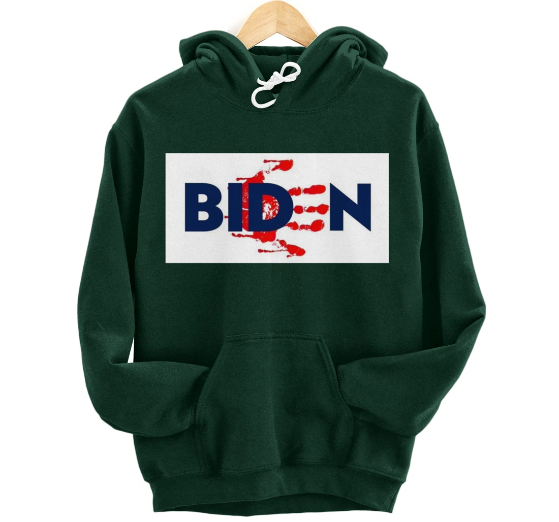 Bold Block Blood On His Hands Biden BringTrumpBack Trending Pullover Hoodie