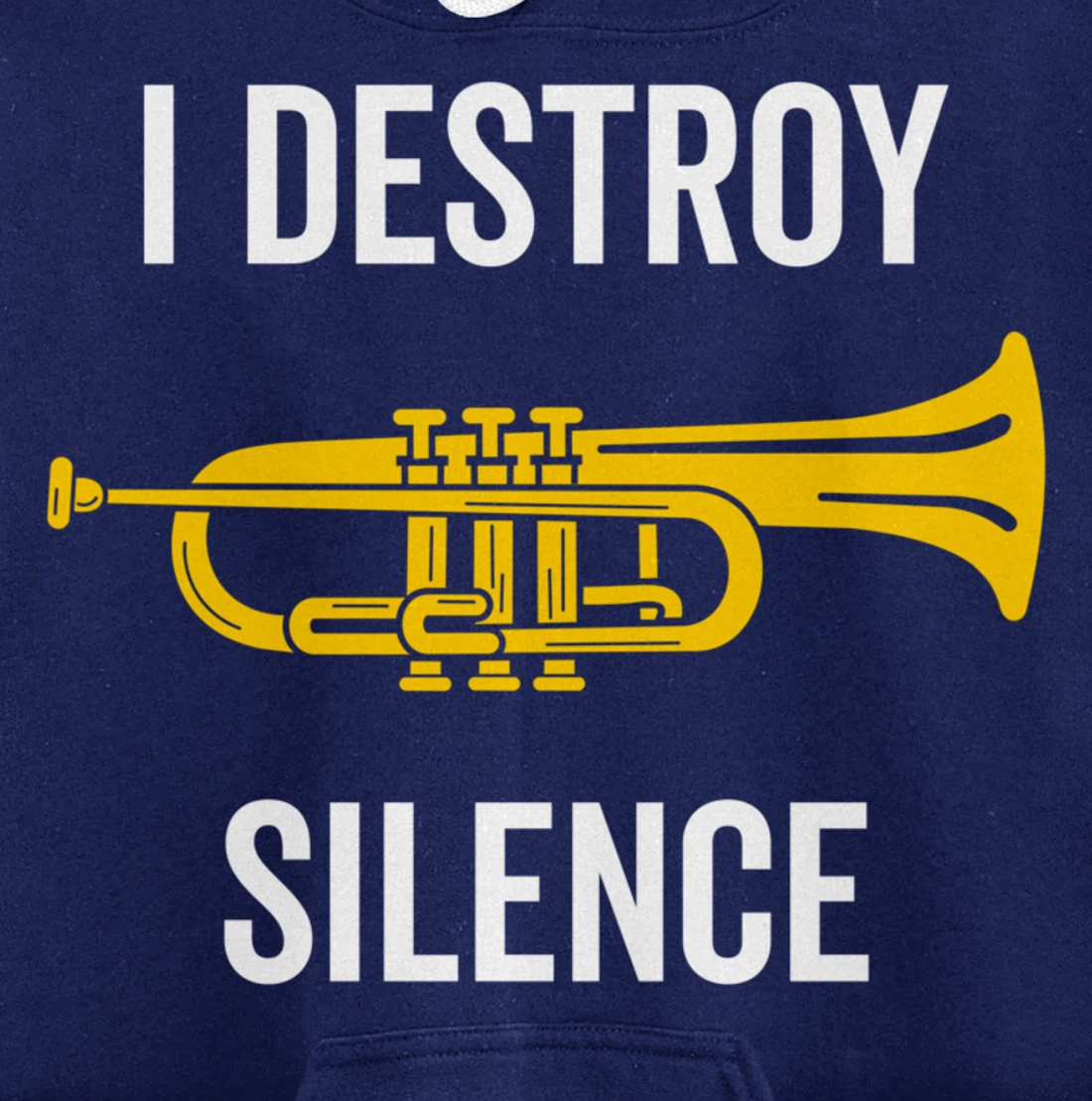 I Destroy Silence Trumpet Musician Music Teacher Funny Gift Pullover Hoodie