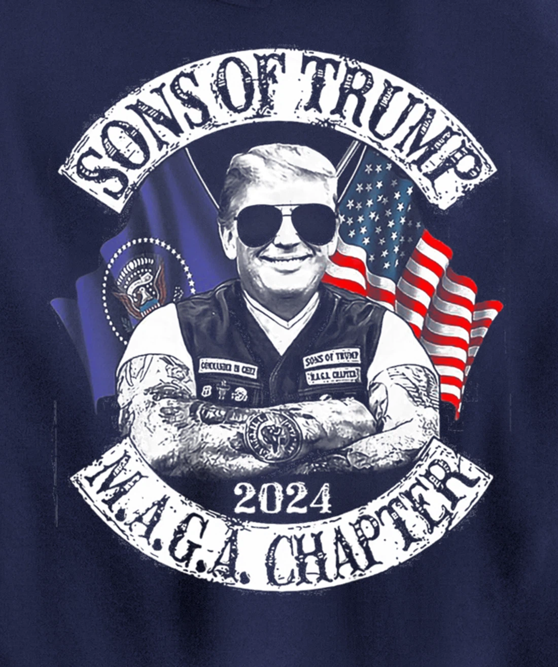 Sons of Trump Maga Chapter 2024 Pullover Hoodie