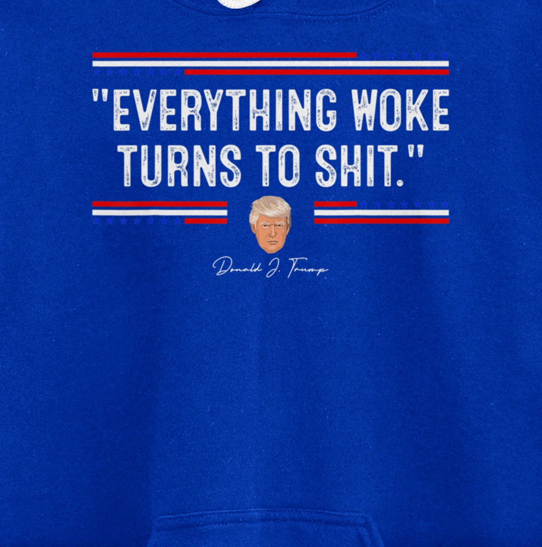 Funny Trump "Everything Woke Turns to Shit" Political Pullover Hoodie