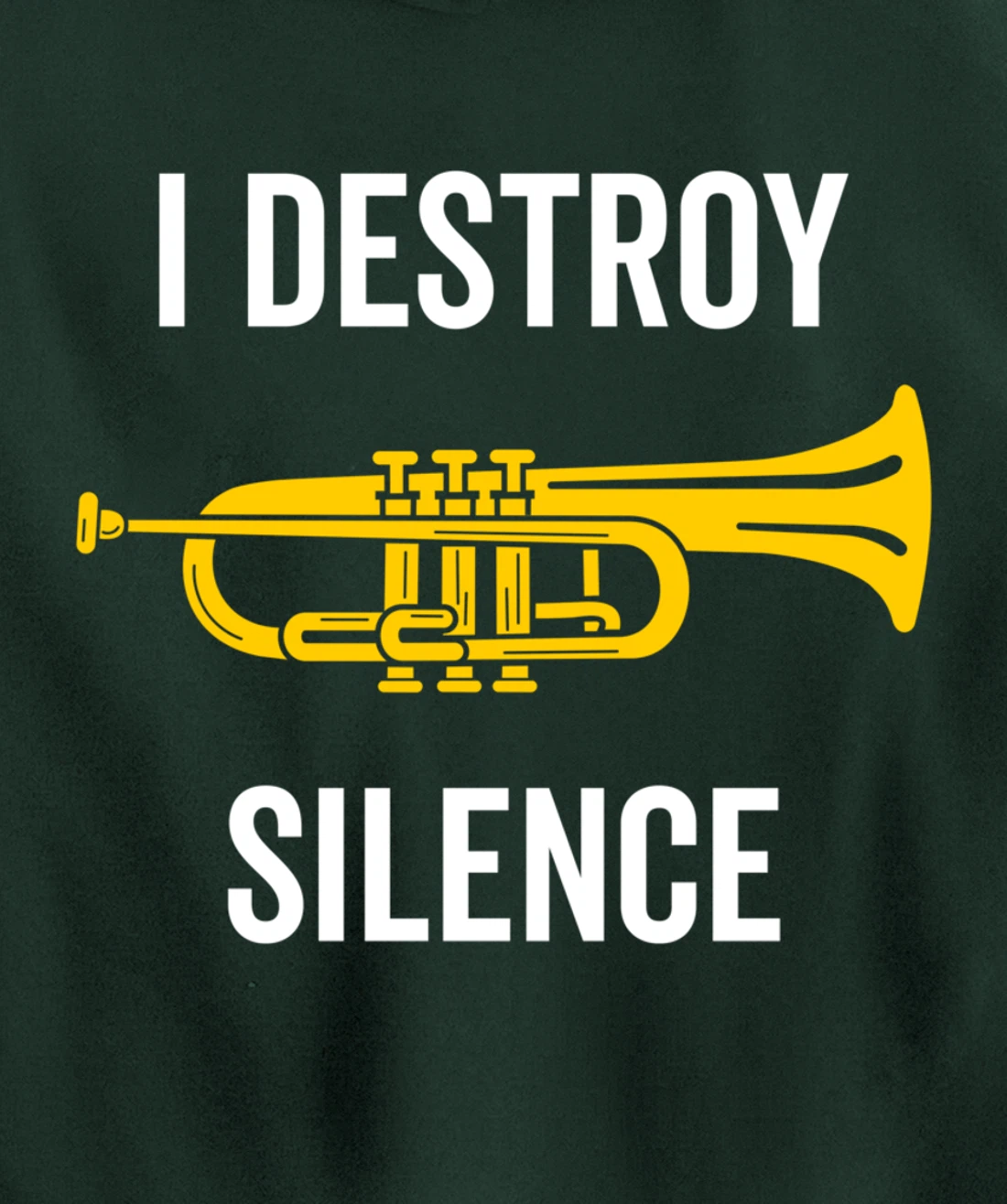 I Destroy Silence Trumpet Musician Music Teacher Funny Gift Pullover Hoodie