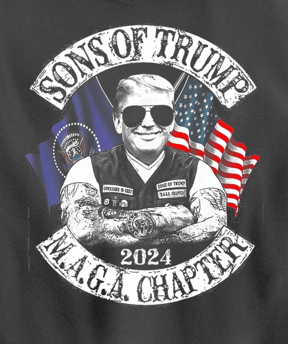 Sons of Trump Maga Chapter 2024 Pullover Hoodie