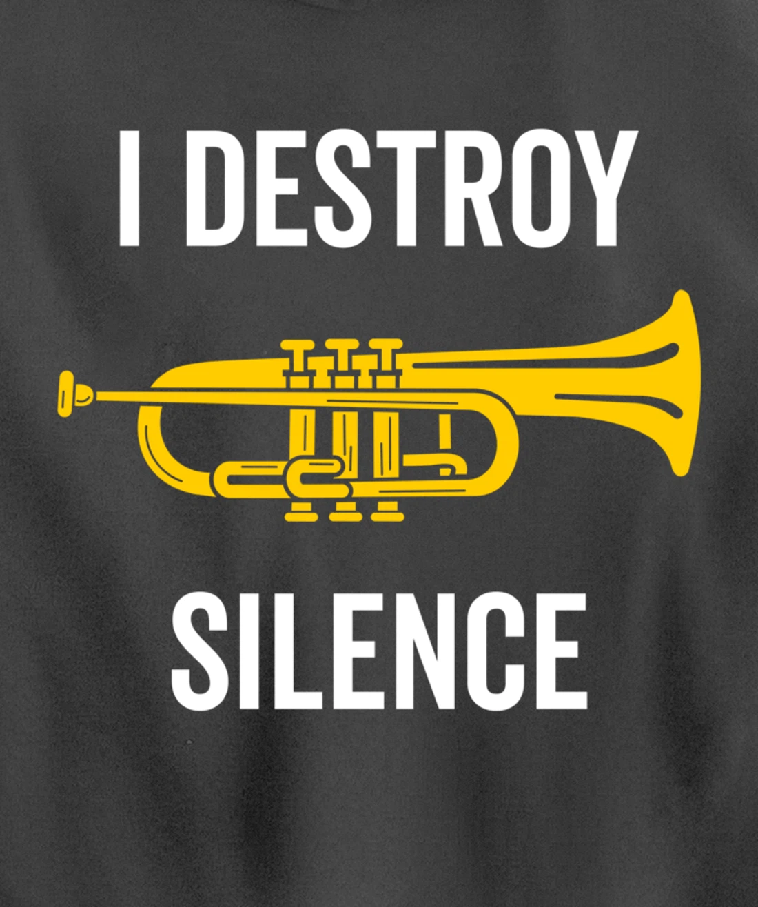 I Destroy Silence Trumpet Musician Music Teacher Funny Gift Pullover Hoodie