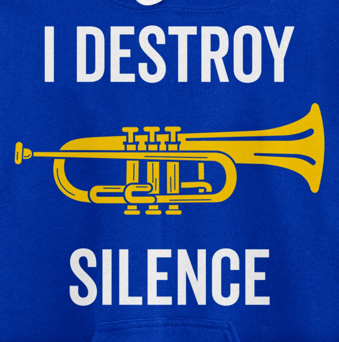 I Destroy Silence Trumpet Musician Music Teacher Funny Gift Pullover Hoodie