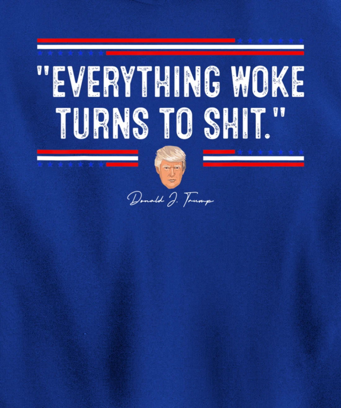 Funny Trump "Everything Woke Turns to Shit" Political Pullover Hoodie