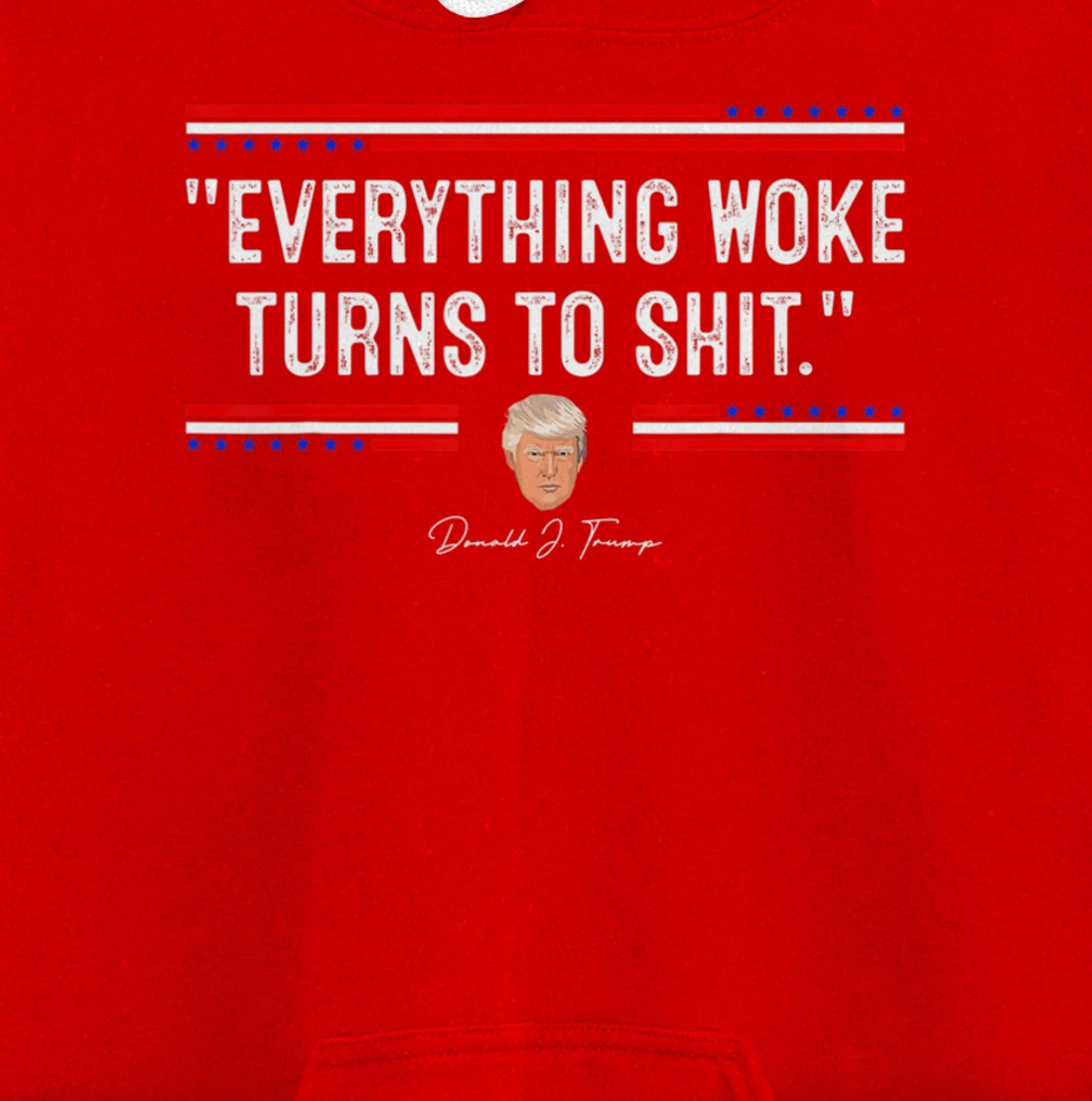 Funny Trump "Everything Woke Turns to Shit" Political Pullover Hoodie