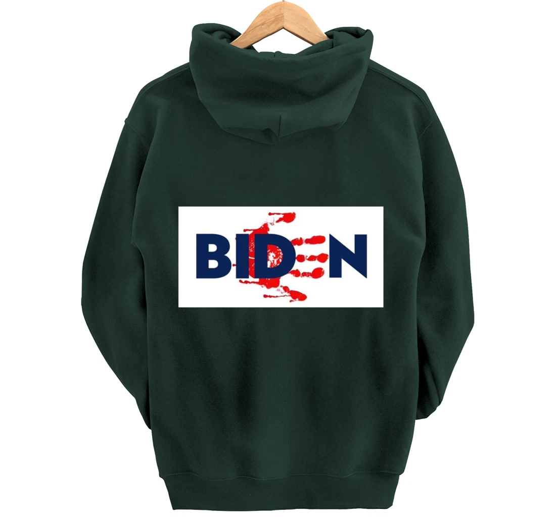 Bold Block Blood On His Hands Biden BringTrumpBack Trending Pullover Hoodie