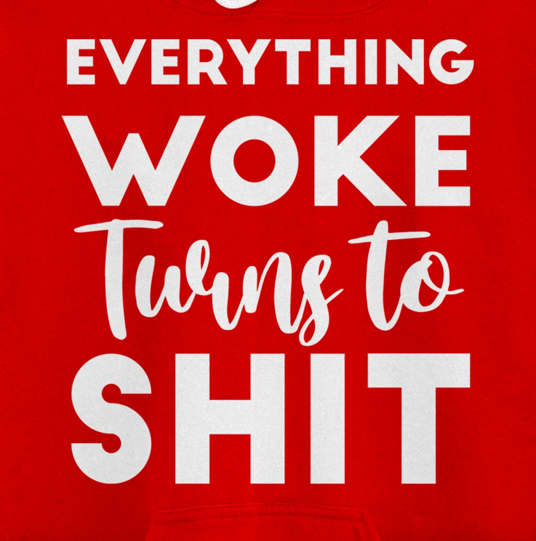Everything Woke Turns To Shit Funny Trump Saying Pullover Hoodie