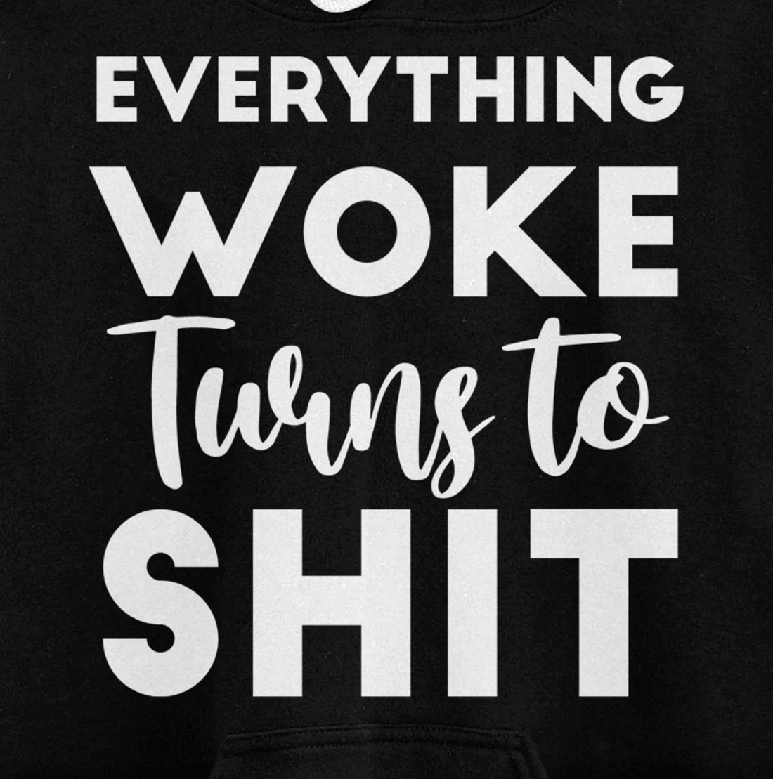 Everything Woke Turns To Shit Funny Trump Saying Pullover Hoodie