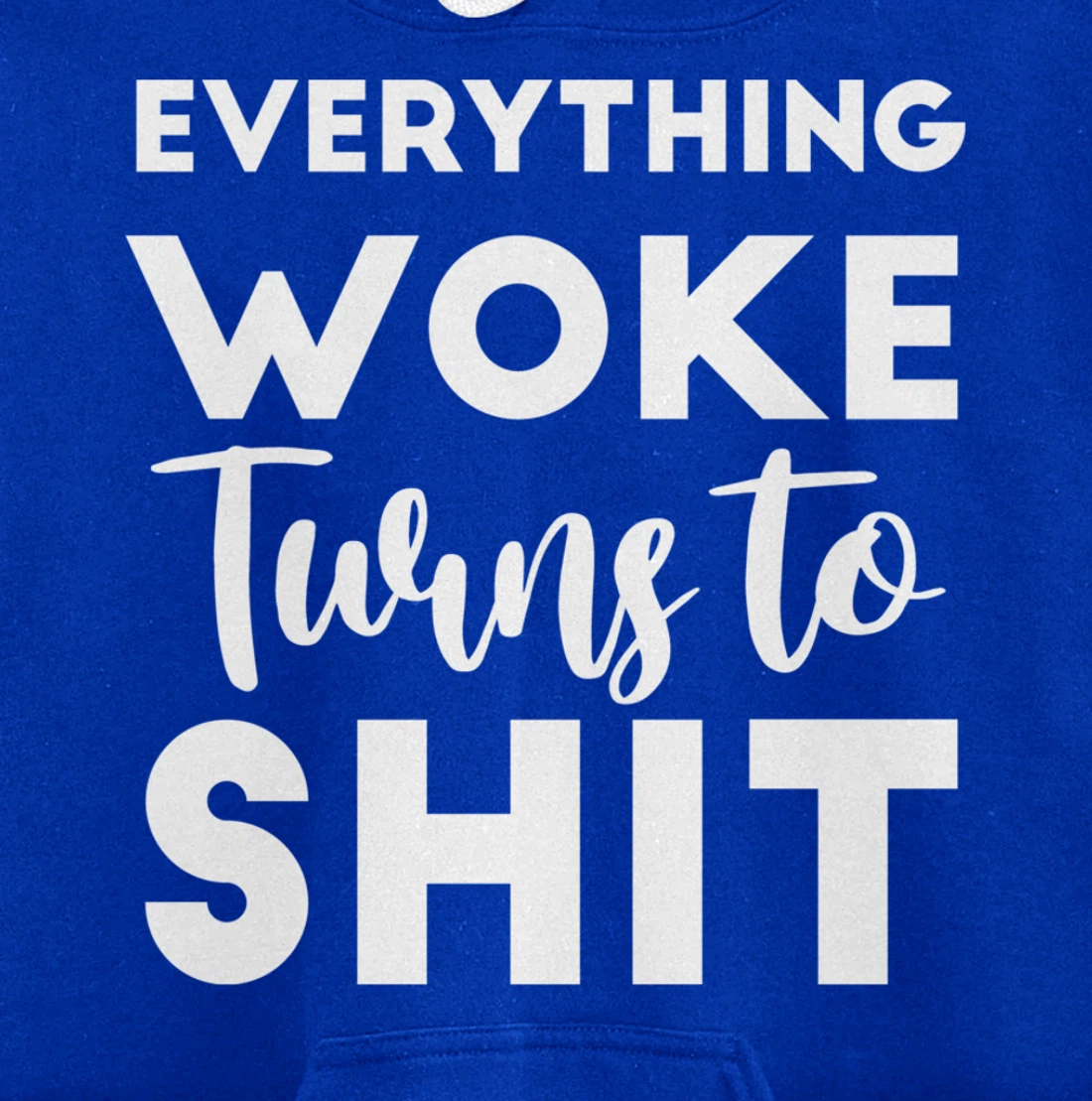 Everything Woke Turns To Shit Funny Trump Saying Pullover Hoodie