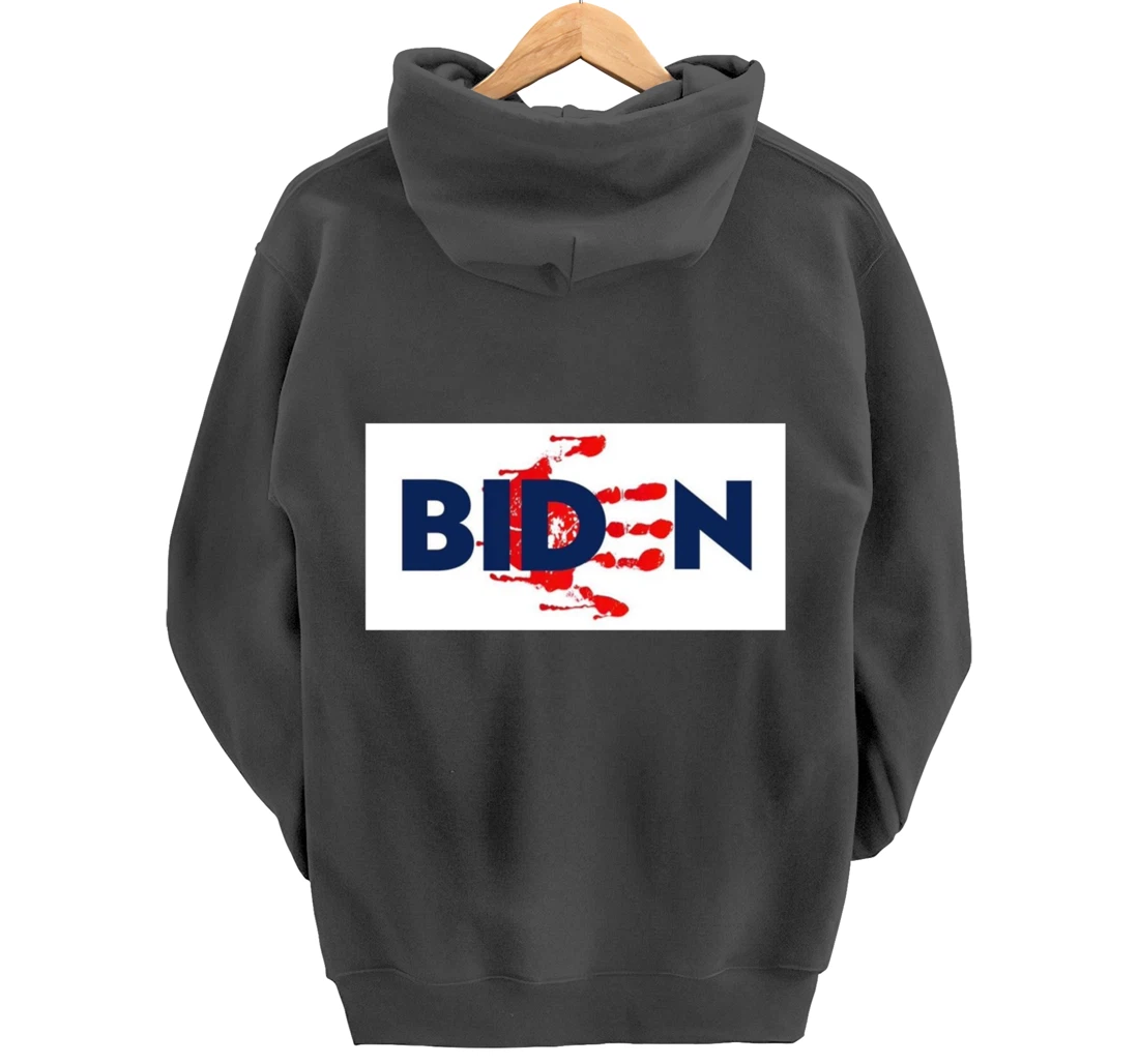 Bold Block Blood On His Hands Biden BringTrumpBack Trending Pullover Hoodie