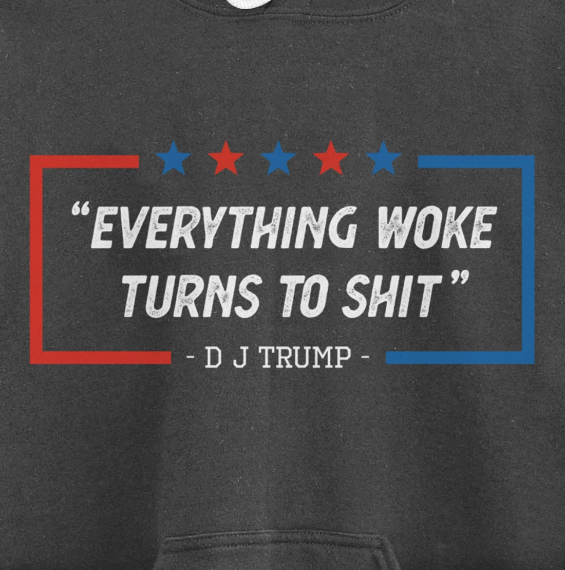 Everything Woke Turns To Shit Funny Trump Saying Vintage Pullover Hoodie