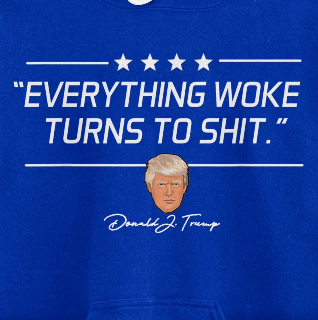 Funny Trump "Everything Woke Turns to Shit" Political Gift Pullover Hoodie