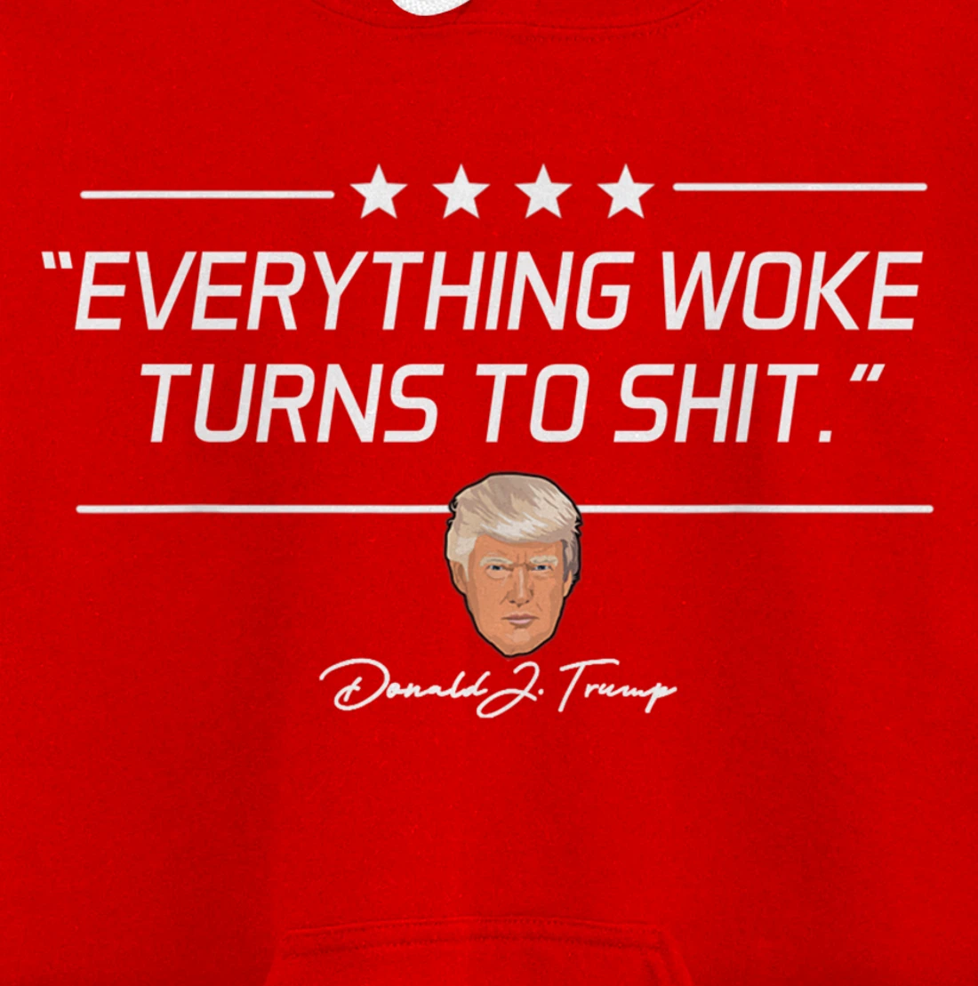 Funny Trump "Everything Woke Turns to Shit" Political Gift Pullover Hoodie