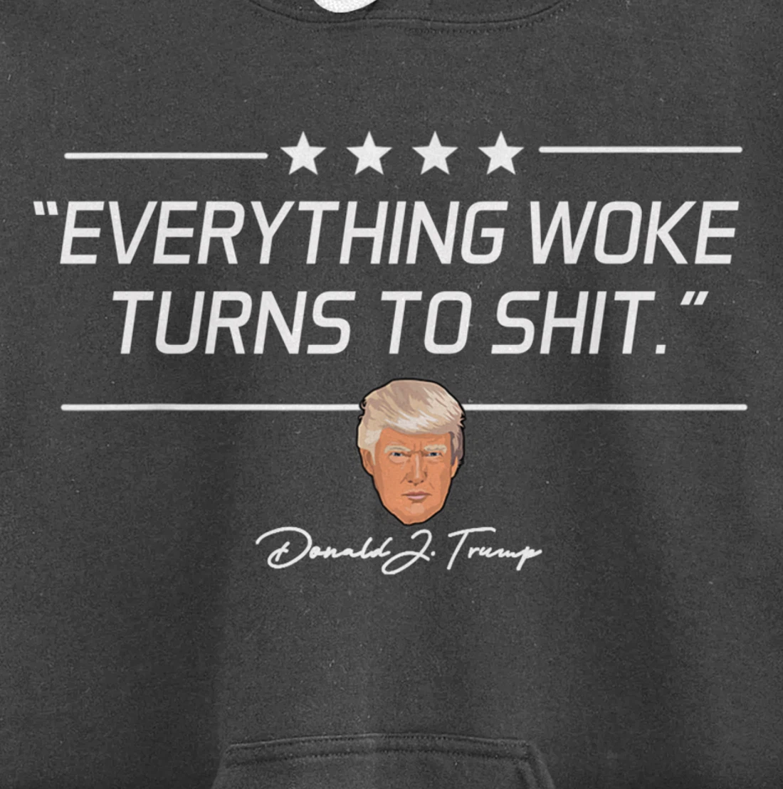 Funny Trump "Everything Woke Turns to Shit" Political Gift Pullover Hoodie
