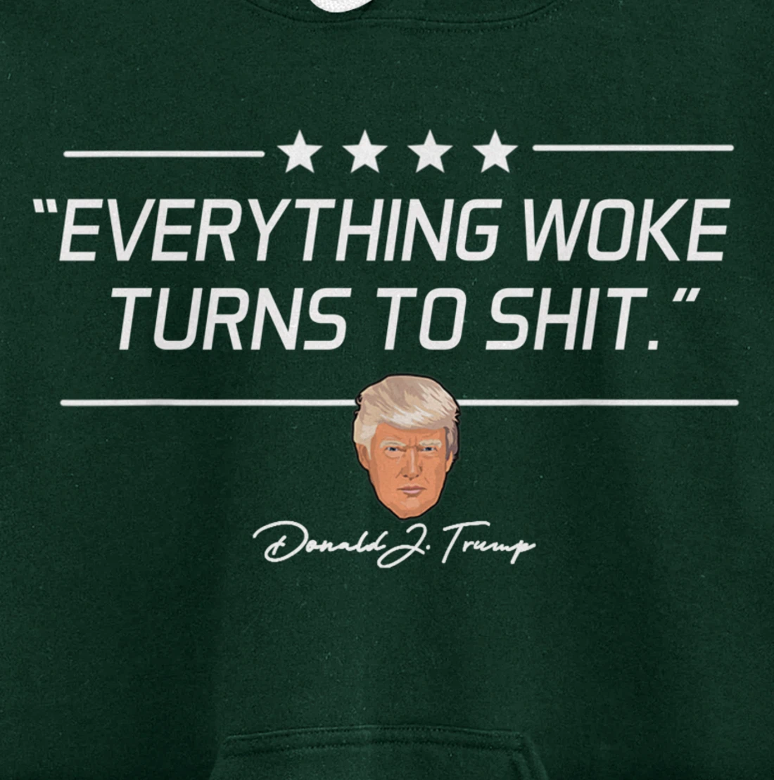 Funny Trump "Everything Woke Turns to Shit" Political Gift Pullover Hoodie