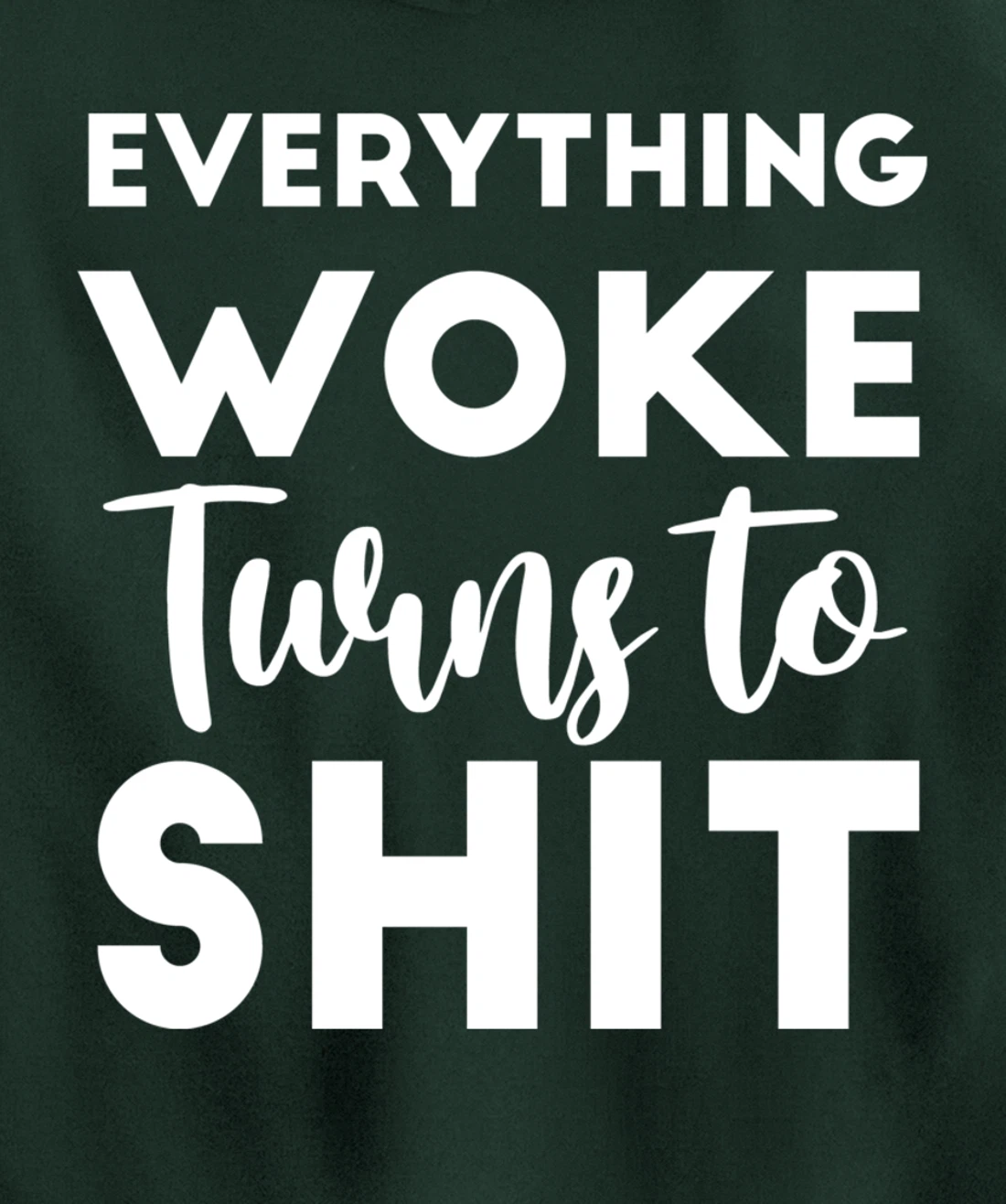 Everything Woke Turns To Shit Funny Trump Saying Pullover Hoodie