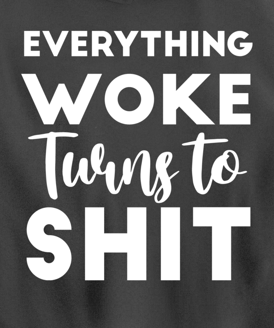 Everything Woke Turns To Shit Funny Trump Saying Pullover Hoodie