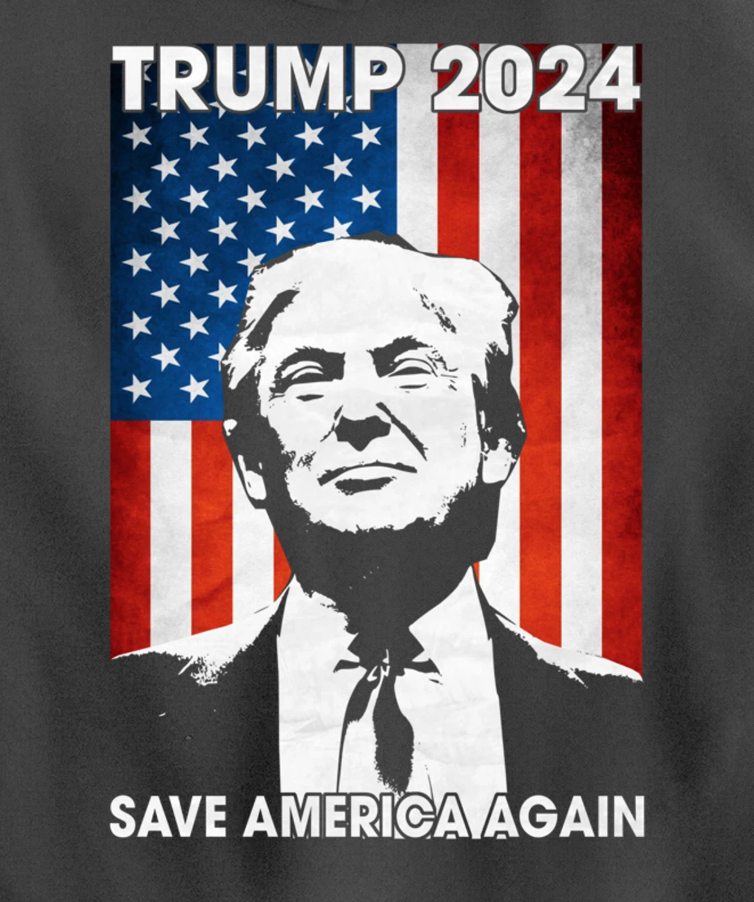 American Flag Trump 2024 Save America Again Patriotic Pullover Hoodie