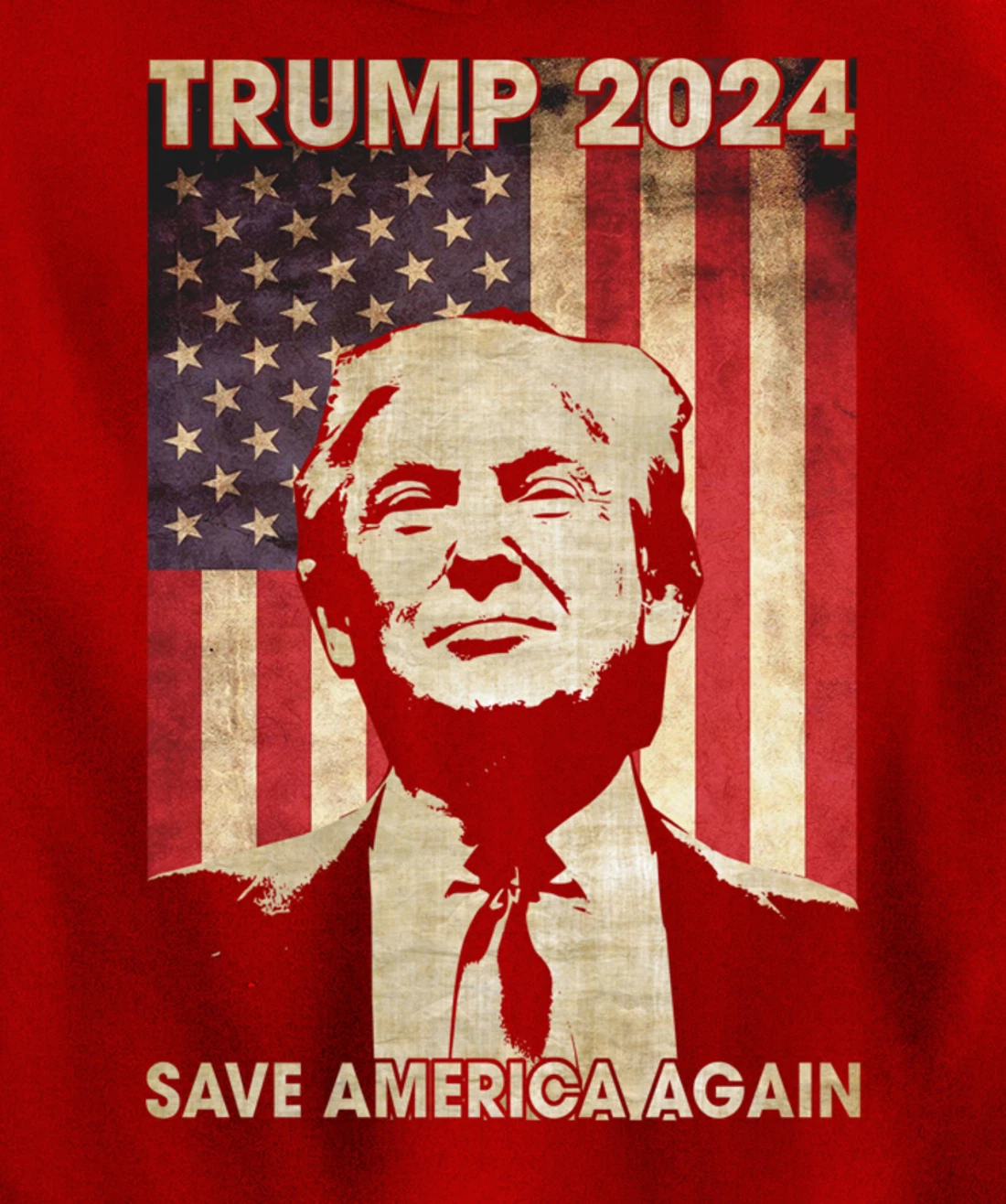Trump 2024 Save America Again American Flag Election Gifts Pullover Hoodie