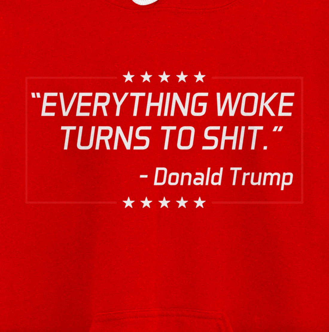 Funny Trump "Everything Woke Turns to Shit" Political Gift Pullover Hoodie