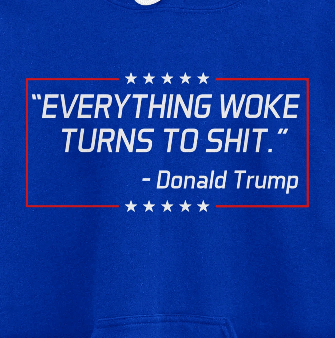 Funny Trump "Everything Woke Turns to Shit" Political Gift Pullover Hoodie