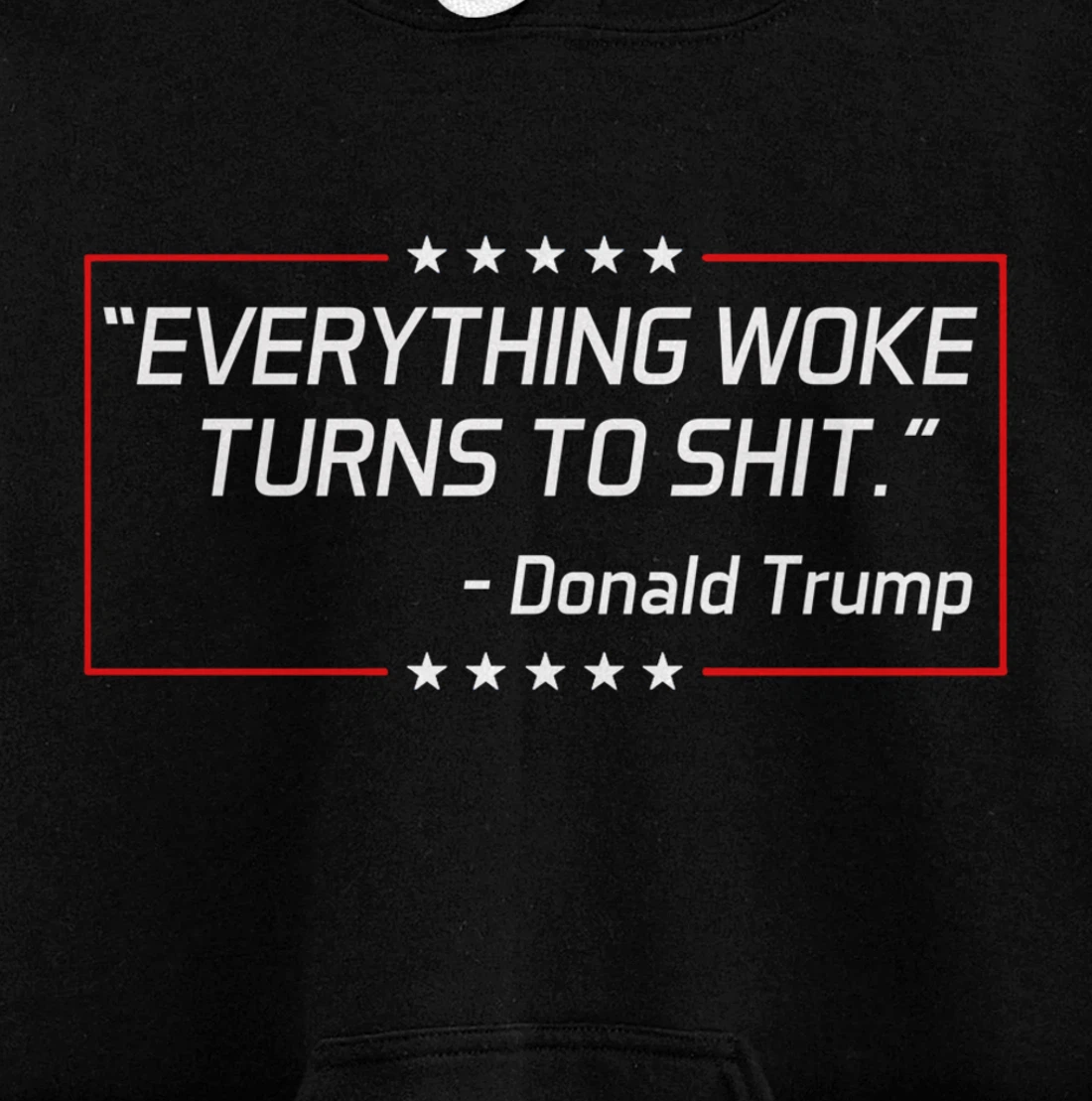 Funny Trump "Everything Woke Turns to Shit" Political Gift Pullover Hoodie