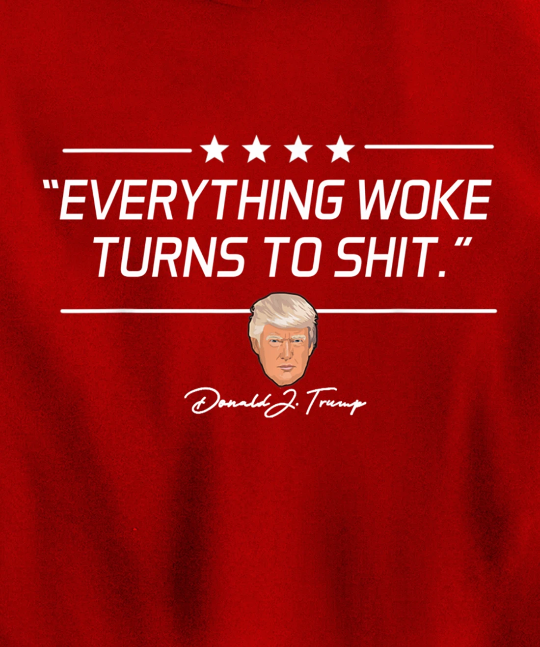 Funny Trump "Everything Woke Turns to Shit" Political Gift Pullover Hoodie