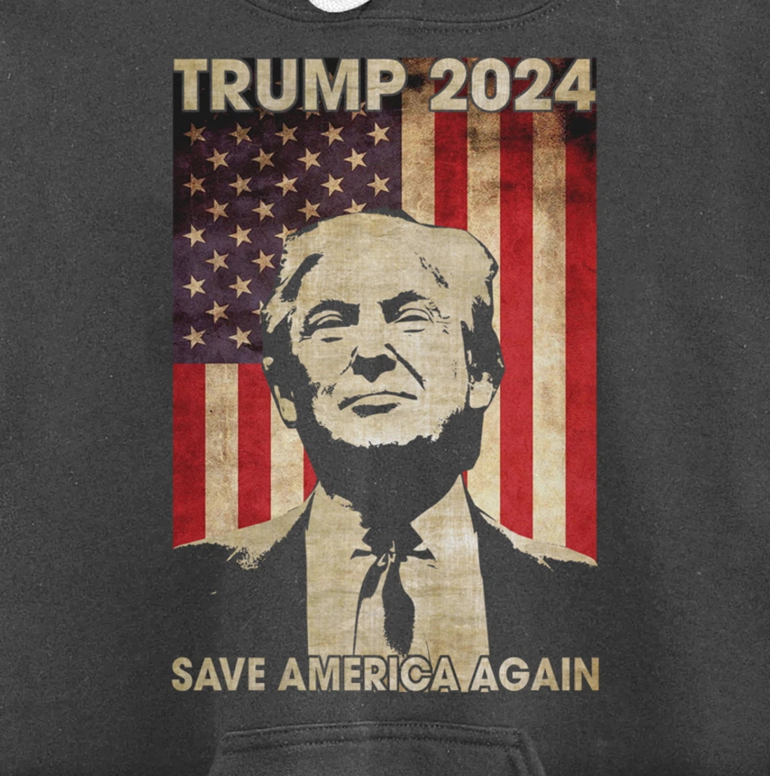 Trump 2024 Save America Again American Flag Election Gifts Pullover Hoodie