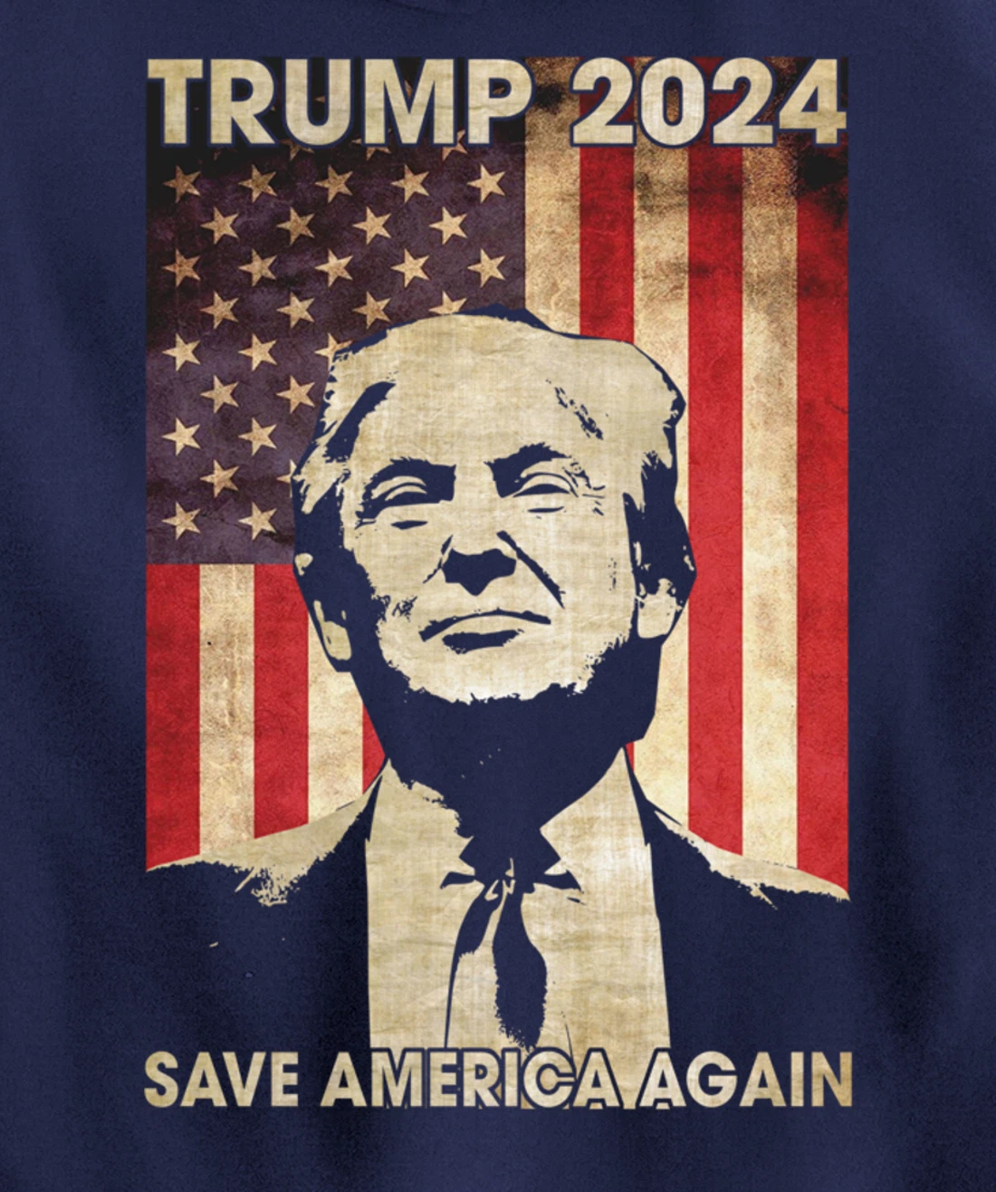 Trump 2024 Save America Again American Flag Election Gifts Pullover Hoodie
