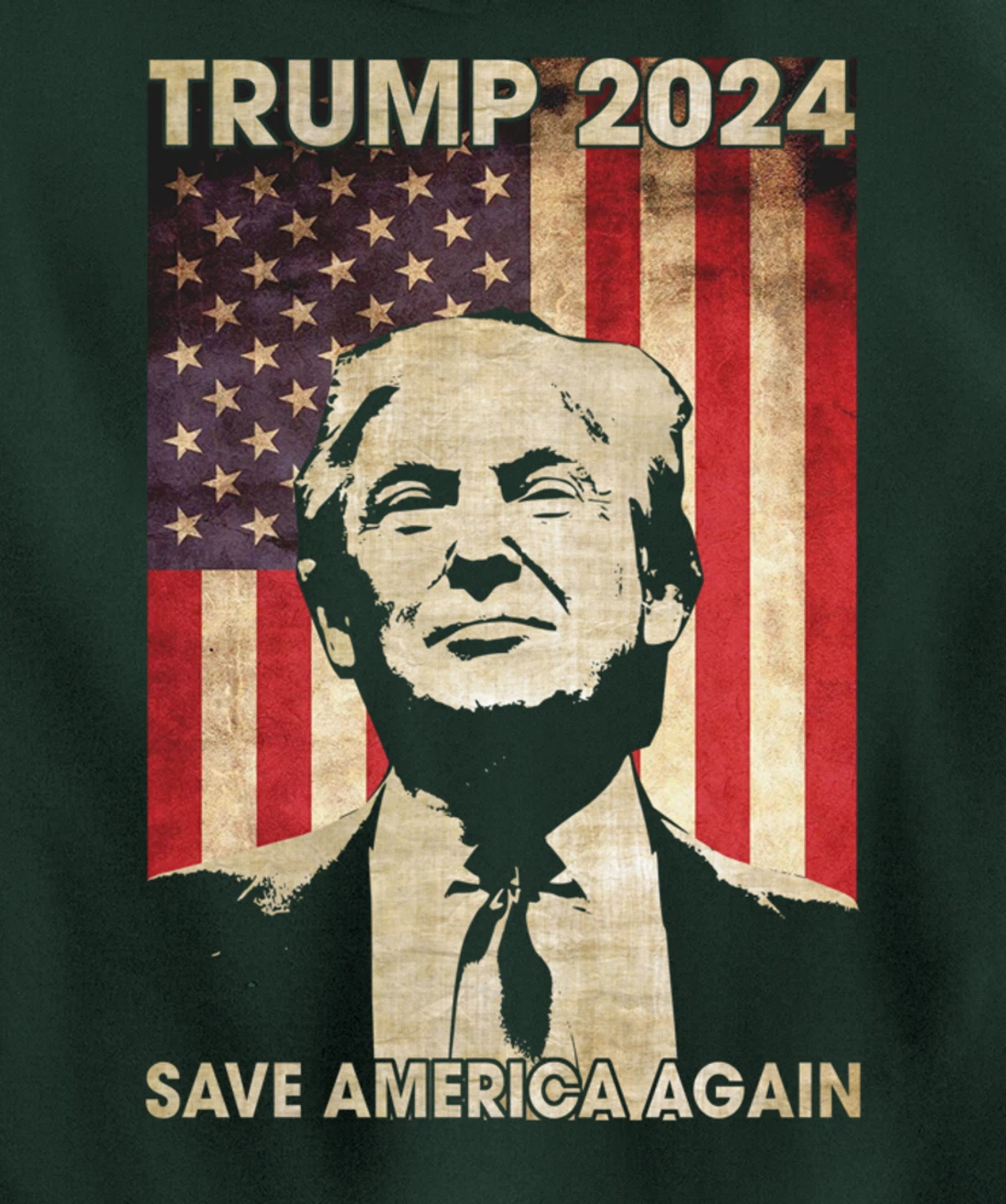 Trump 2024 Save America Again American Flag Election Gifts Pullover Hoodie
