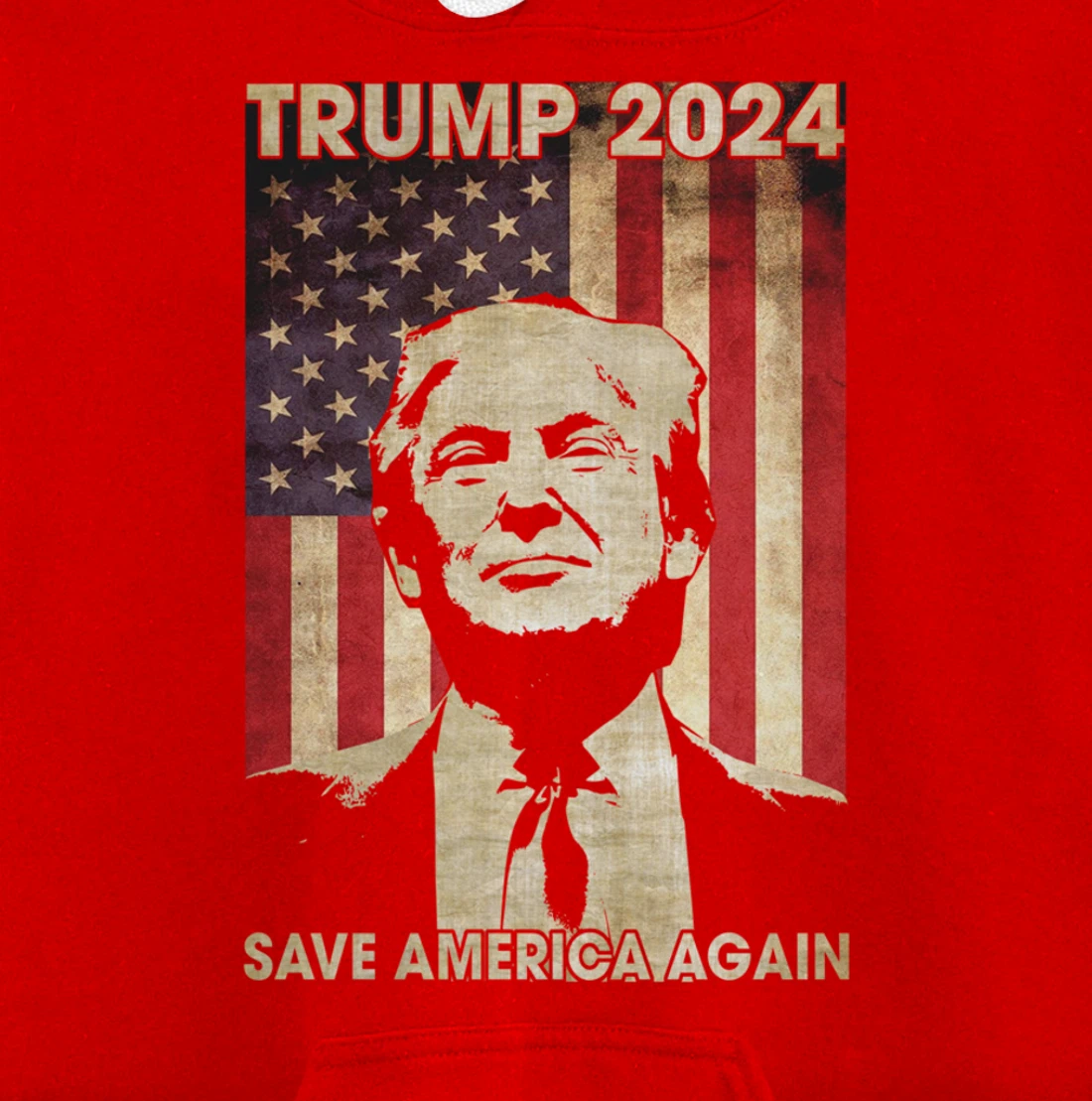 Trump 2024 Save America Again American Flag Election Gifts Pullover Hoodie