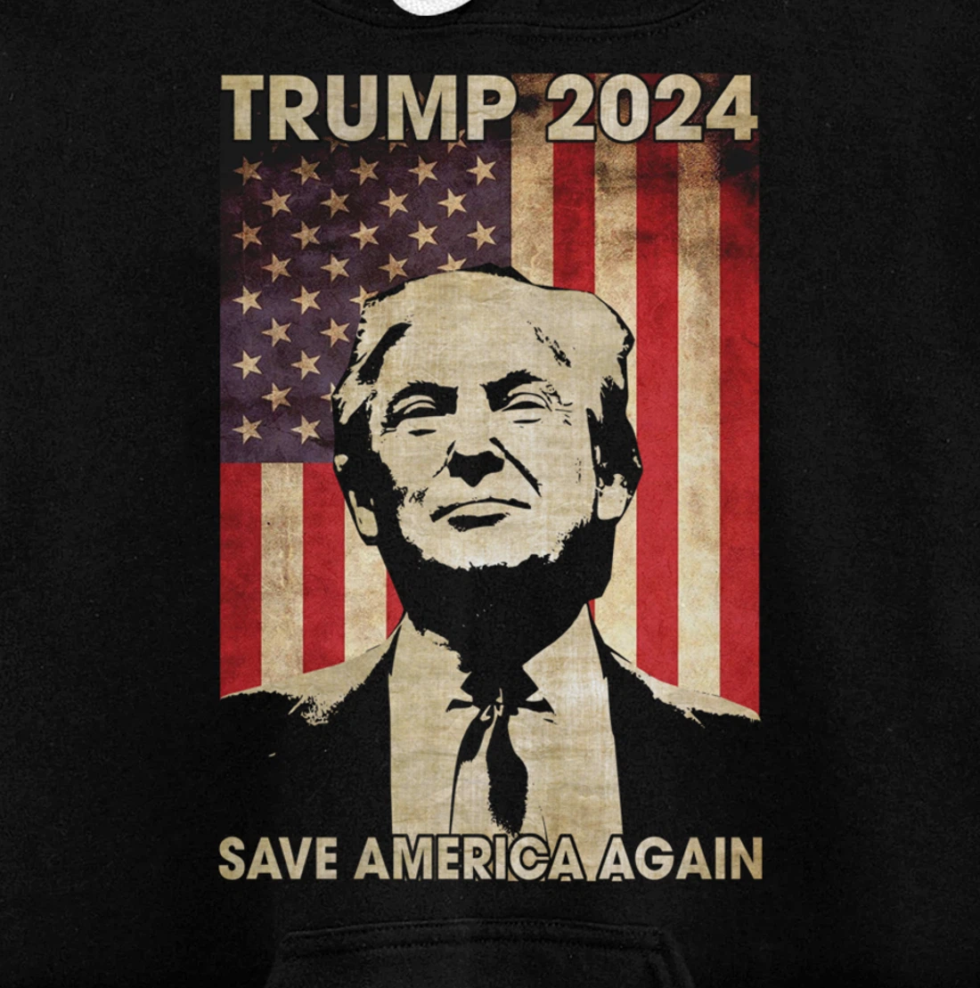 Trump 2024 Save America Again American Flag Election Gifts Pullover Hoodie