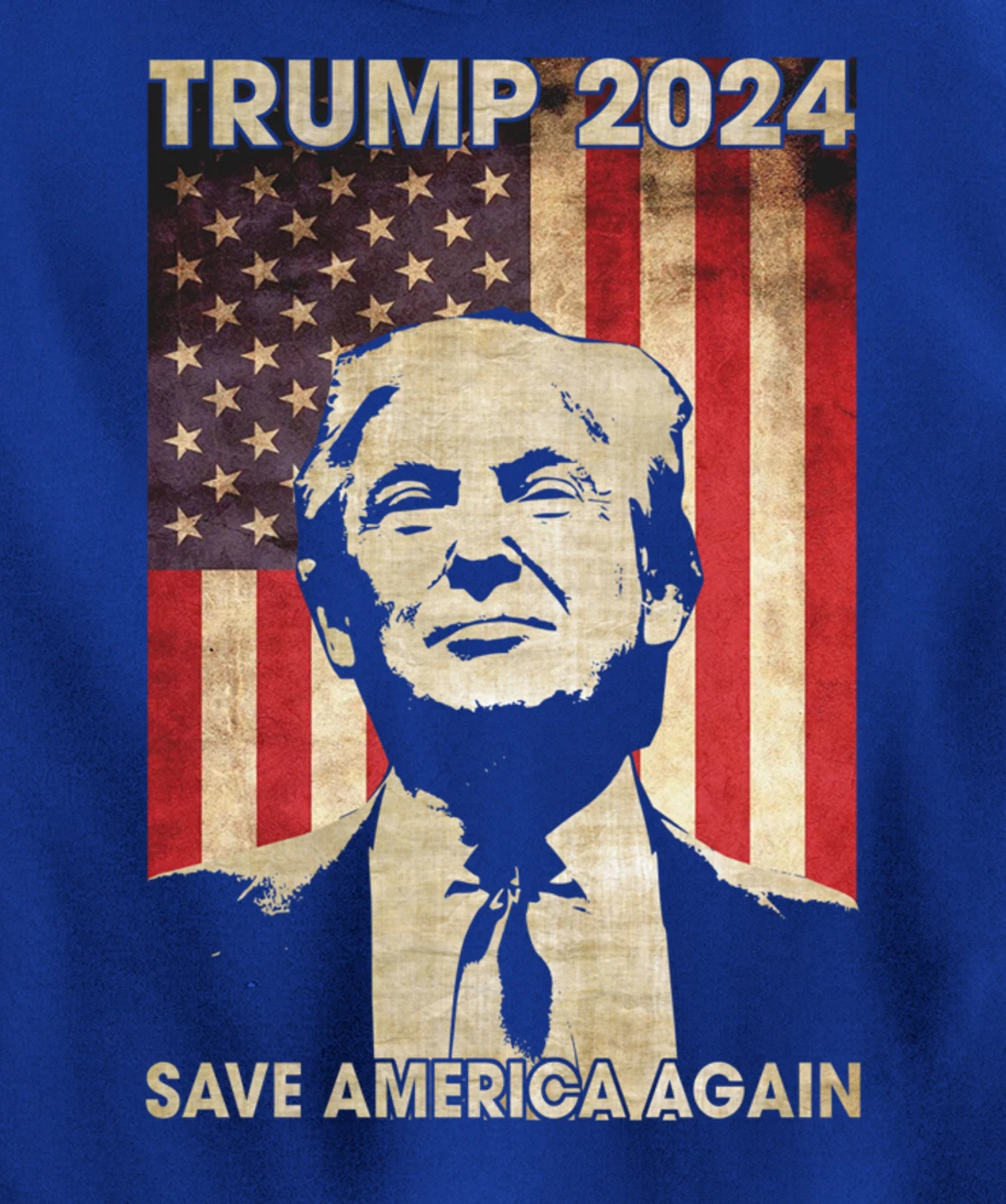 Trump 2024 Save America Again American Flag Election Gifts Pullover Hoodie